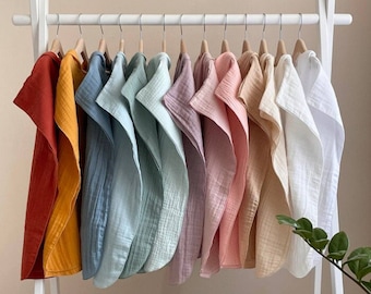 Muslin hooded baby poncho, Breathable soft cotton gauze outfit for your baby, Baby shower gift for boys & girls