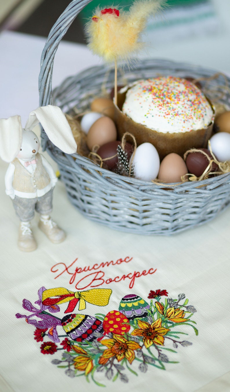 Embroidered Easter napkin