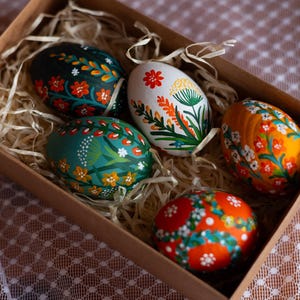 Hand-painted wooden Easter eggs