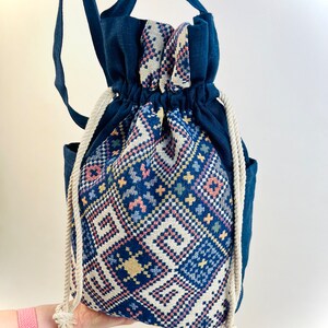 Ethnic-Inspired Backpack with Adjustable Straps