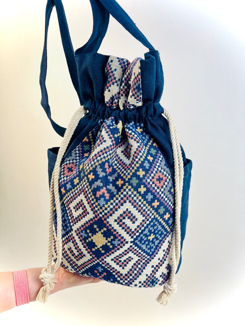 Ethnic-Inspired Backpack with Adjustable Straps