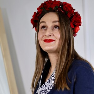 Handmade Red Rose Flower Crown