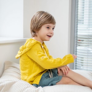 baby boy muslin yellow shirt