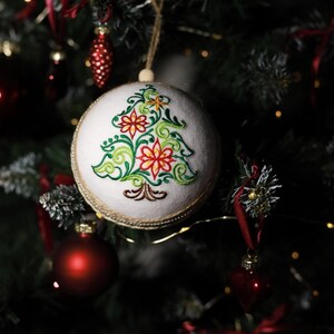 Handmade embroidered Christmas ornament