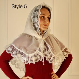 Milky Chiffon Lace Head Scarf for Women, Floral Lace Shawl Veil, Elegant Lightweight Head Covering, Vintage Style Fashion Accessory