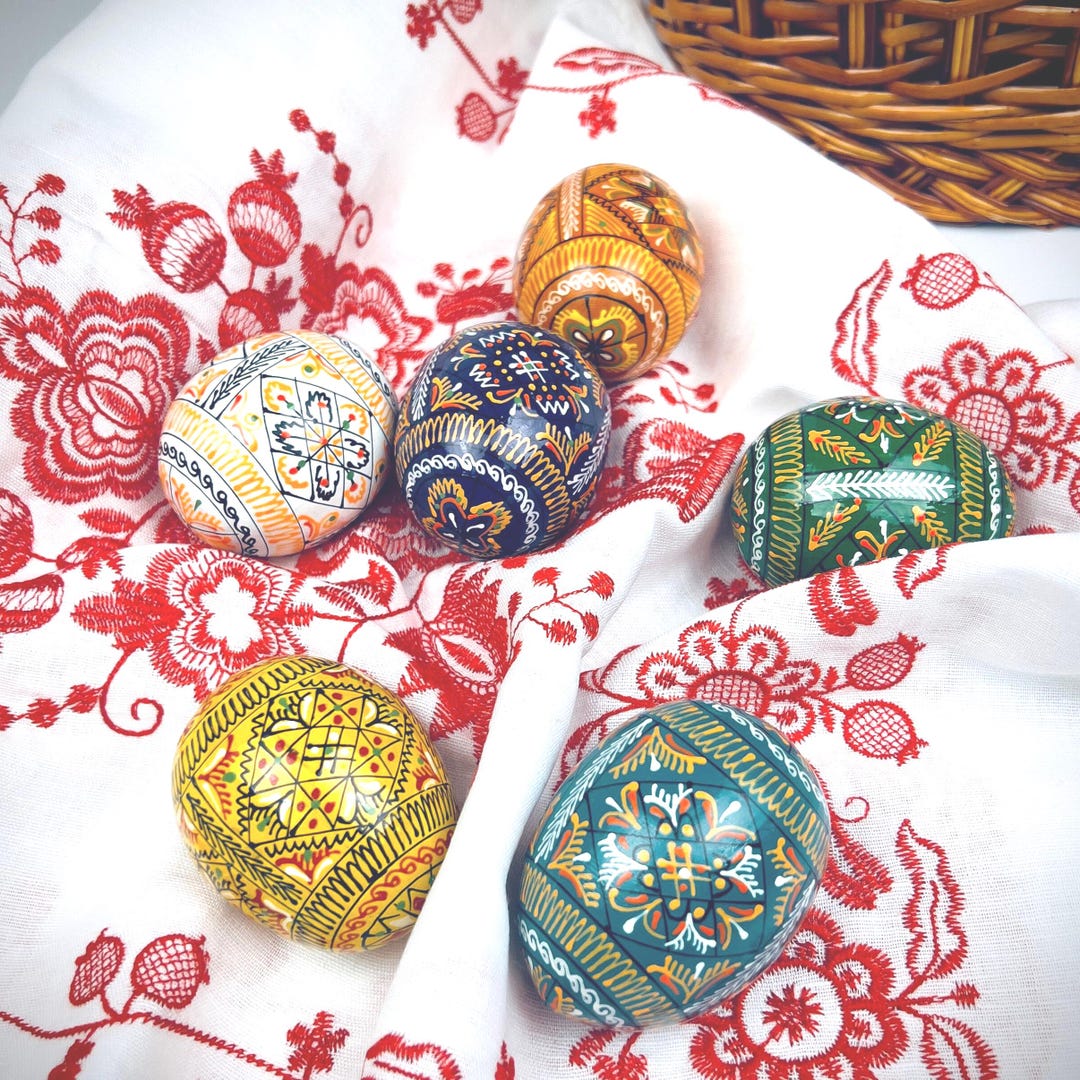Hand Painted Wooden Easter Eggs, Ukrainian Pysanka, Petrykivka Art - Etsy