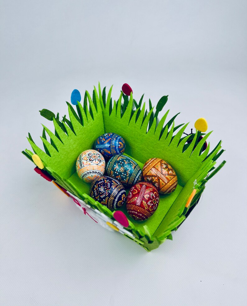Set of 6 Easter wood eggs, Hand painted wooden eggs, Easter basket eggs, Decorative Easter eggs, Ukrainian traditional Pysanka, Easter gift immagine 10