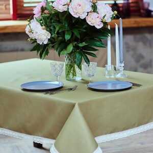 Embroidered cotton tablecloth
