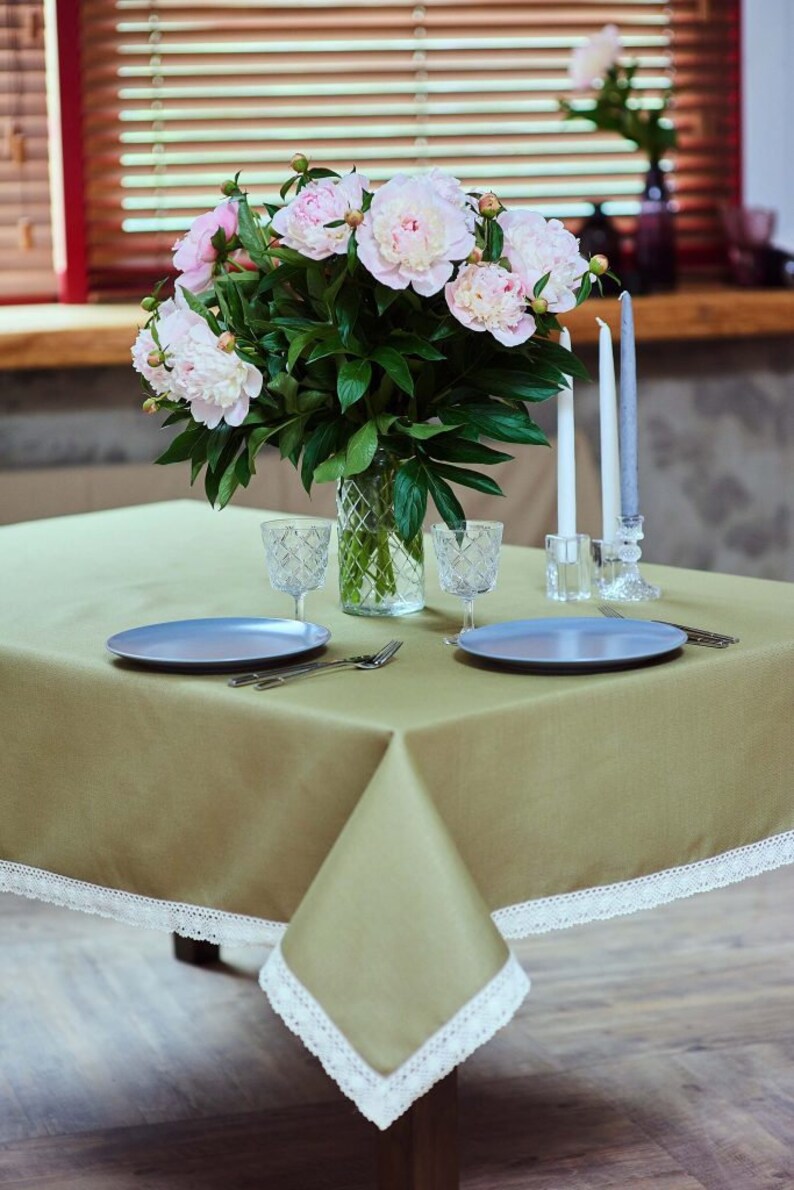 Embroidered cotton tablecloth