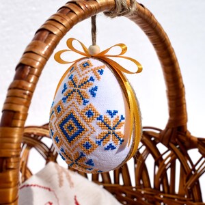 Handmade embroidered Easter egg ornament