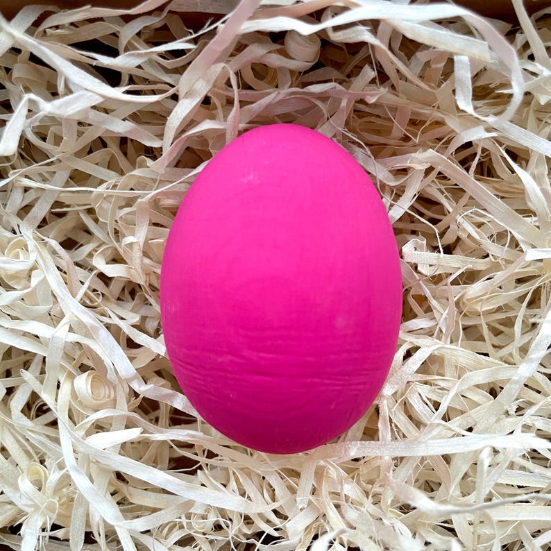 Hand Painted Matte Hot Pink Easter Egg, Bright Pink Easter Decoration, Modern Spring Decor, Easter Basket Ornament