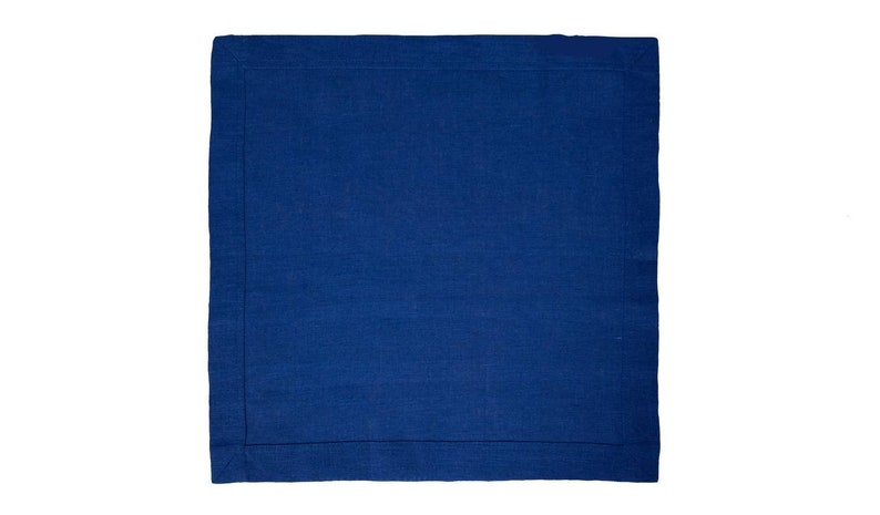 Set of 4 Navy Blue Linen Napkins, Soft Dining Napkins image 6