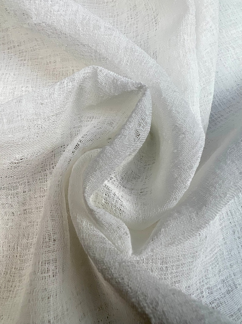 White Linen Hooded Chapel Veil with Ukrainian Red Black Floral Trim, Traditional Mantilla Head Covering with Ties for Church and Prayer