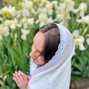 Ivory linen infinity chapel veil