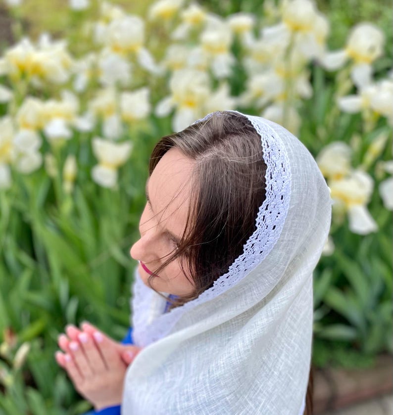 Ivory linen infinity chapel veil