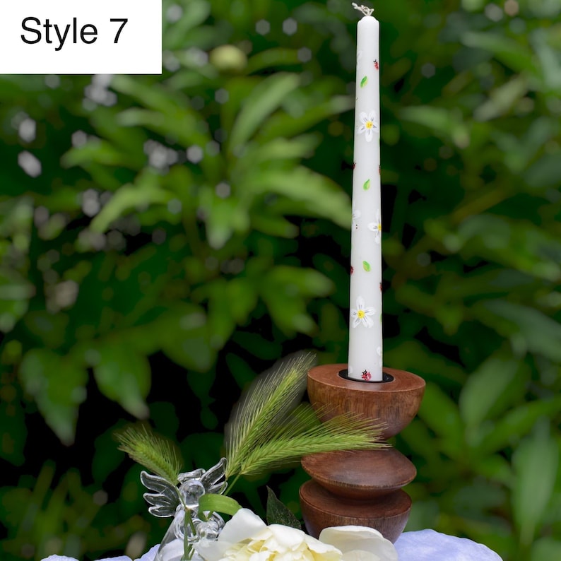 Hand painted candle, Elegant decorative candle for gifts, Home decor or ceremony use, 22cm height
