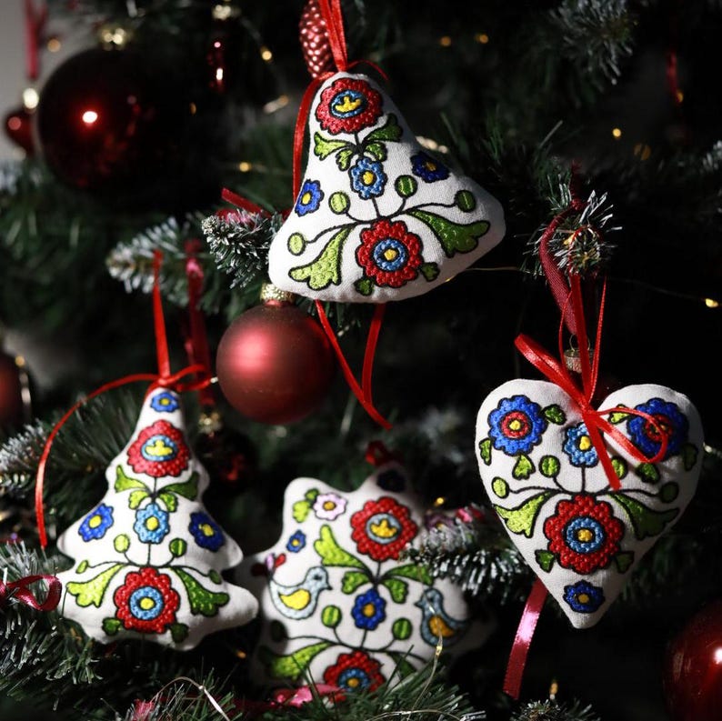 Embroidered Christmas Ornaments
