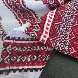 Ukrainian Wedding Rushnyk Towel 0.31×2.40 m, Embroidered Doves and Flowers, Traditional Slavic Ceremony Bread and Rings Cloth with Fringe