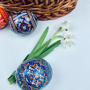 Set of 6 Easter wood eggs, Hand painted wooden eggs, Easter basket eggs, Decorative Easter eggs, Ukrainian traditional Pysanka, Easter gift immagine 11