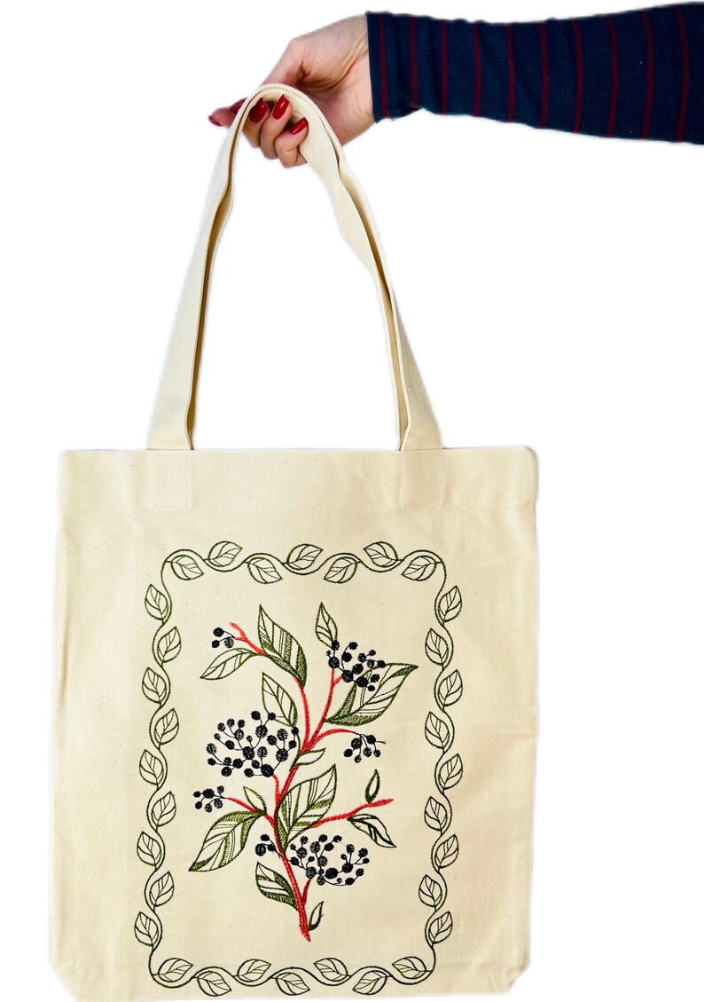 Cotton bag with blooming elderberry embroidery, Eco shopping bag, Beige tote bag, Cotton embroidery shoulder bag, Boho tote bag, Hippie bag Beige elderberry bag