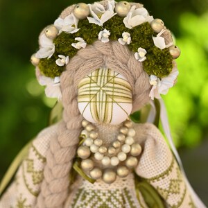 Handmade Motanka doll in traditional style, Rustic slavic folk decor, Unique artisan gift for home or cultural display image 5