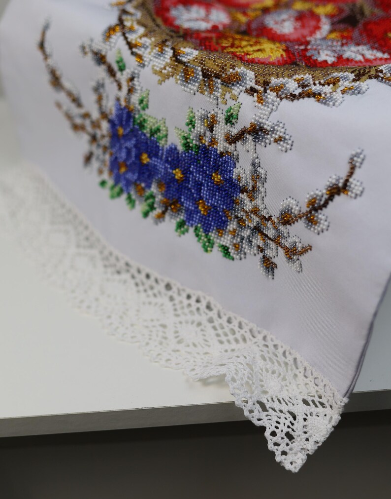Ukrainian Easter beaded embroidery cover