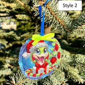 Handmade beaded Christmas ornament