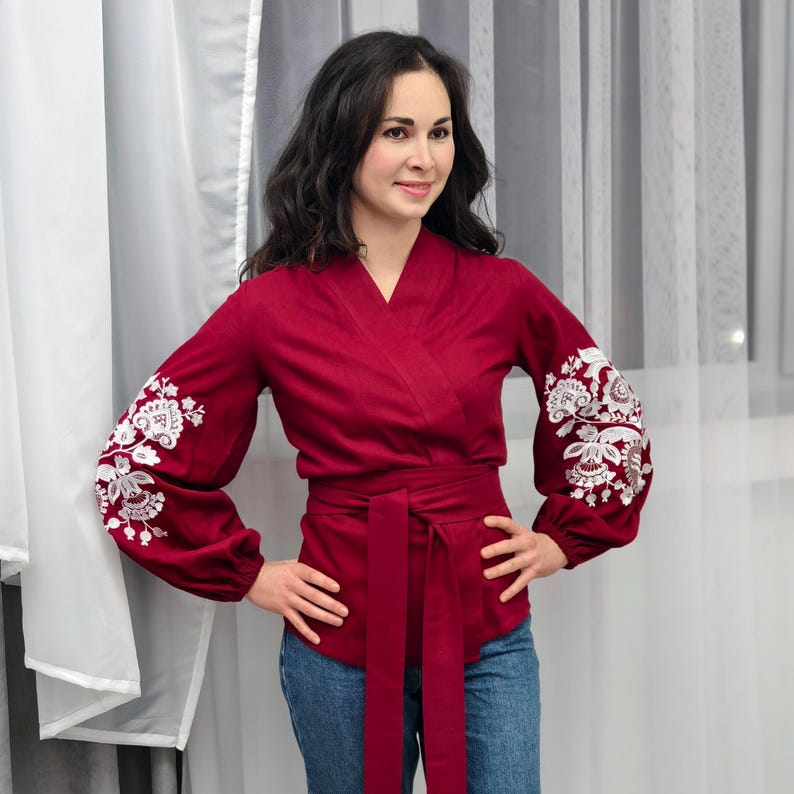 Women’s peasant linen top