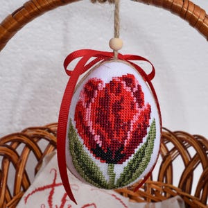 handmade embroidered floral Easter egg