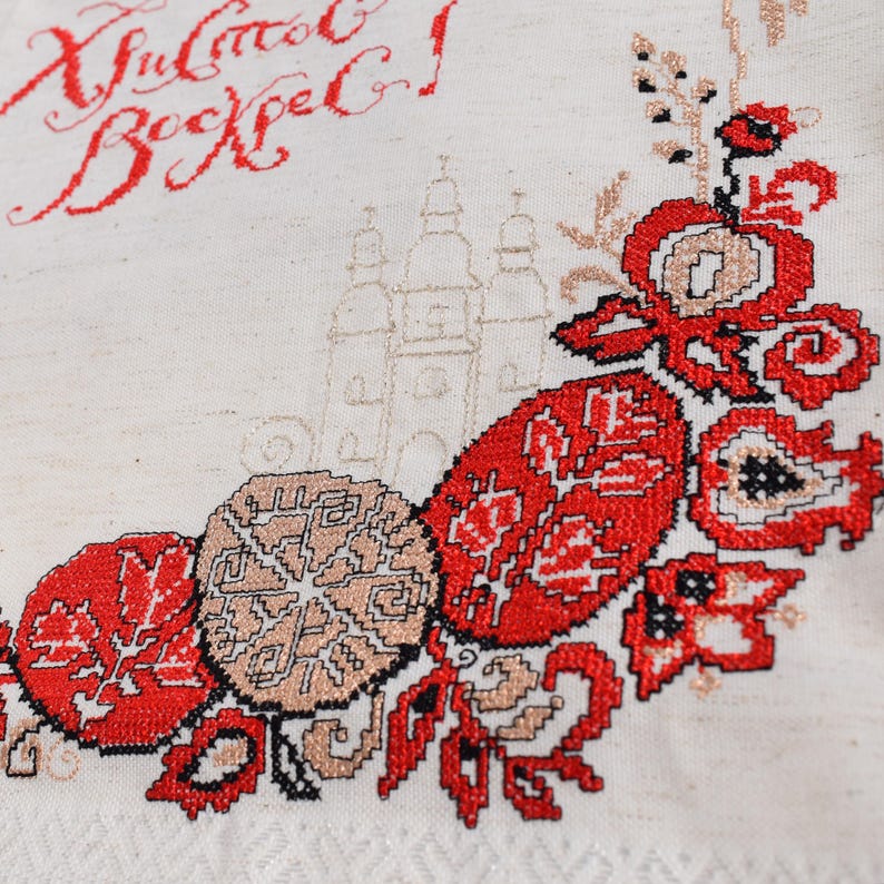 Ukrainian Embroidered Easter Basket Cover
