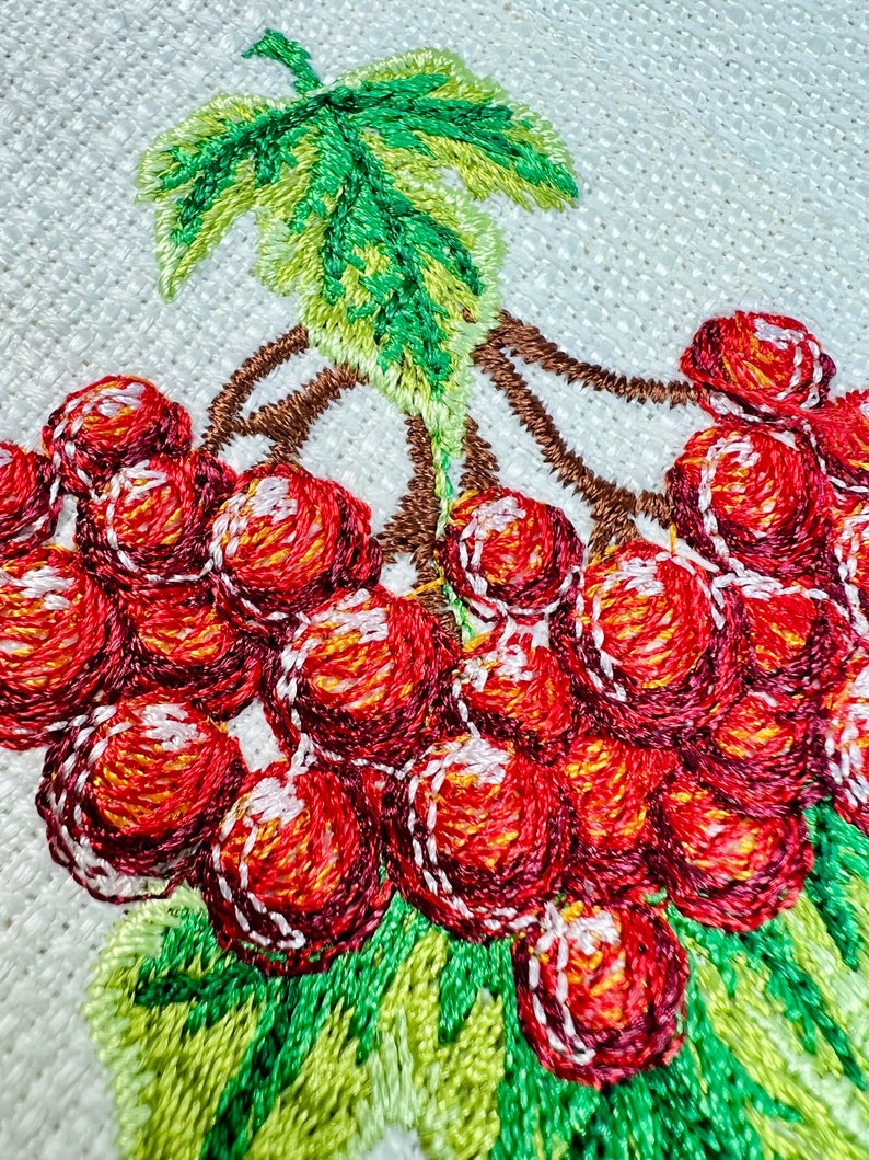 Ukrainian Rushnyk with Viburnum Embroidery Traditional Kalyna Tablecloth Folk Wedding Towel Slavic Home Decor