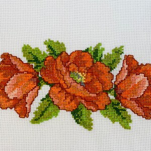 Ukrainian Embroidered Rushnyk with Swallows and Red Roses, Traditional Wedding Towel for Blessings and Ceremonial Decor Gift