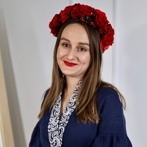 Handmade Red Rose Flower Crown
