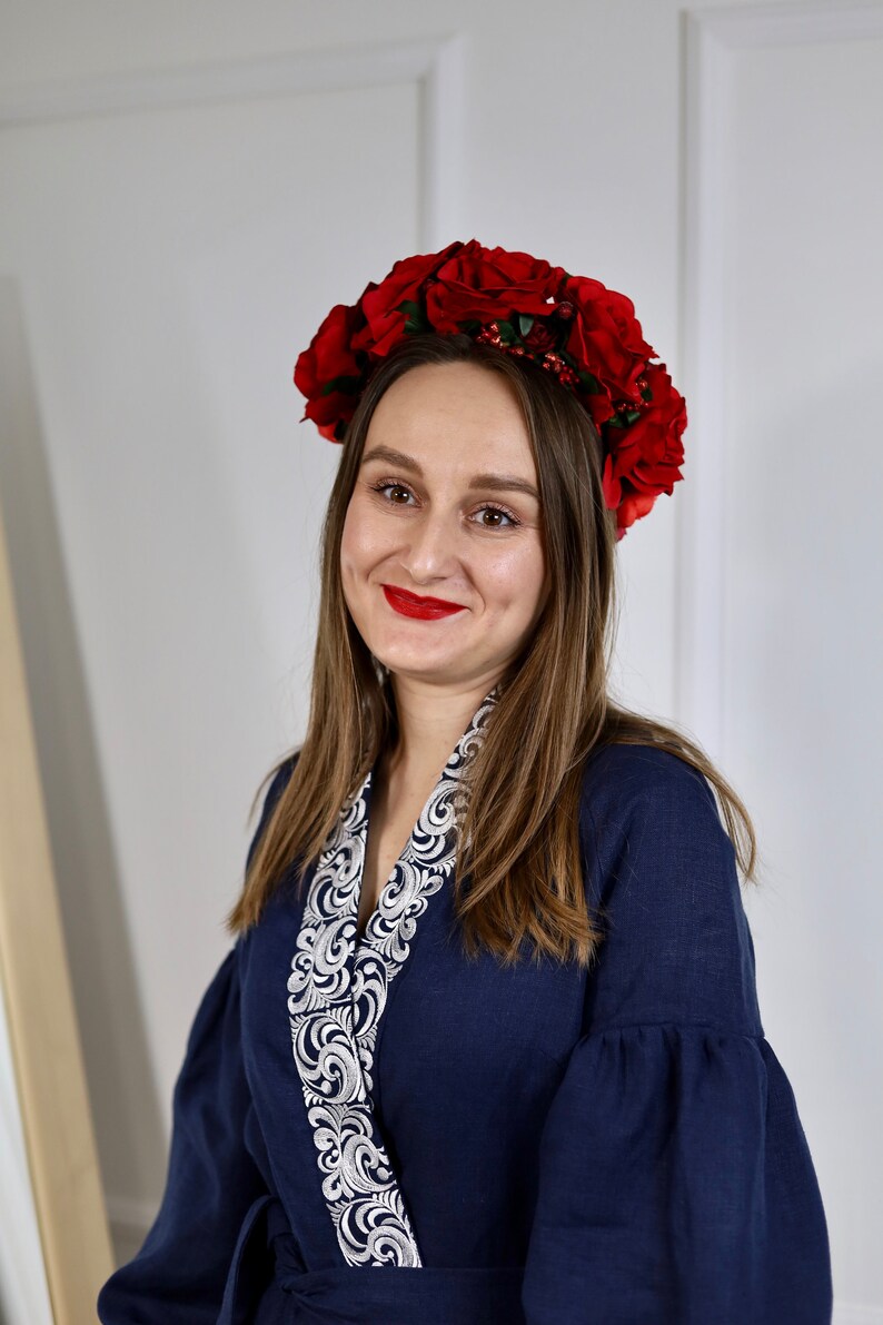 Handmade Red Rose Flower Crown