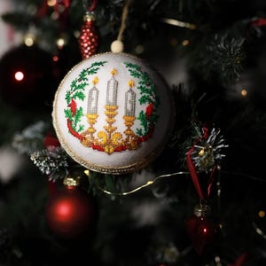 Handmade embroidered Christmas ornament