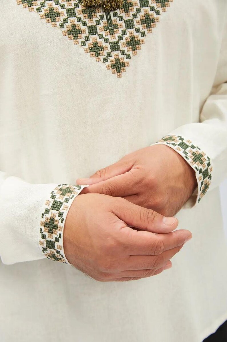 Traditional men's embroidered Ukrainian shirt