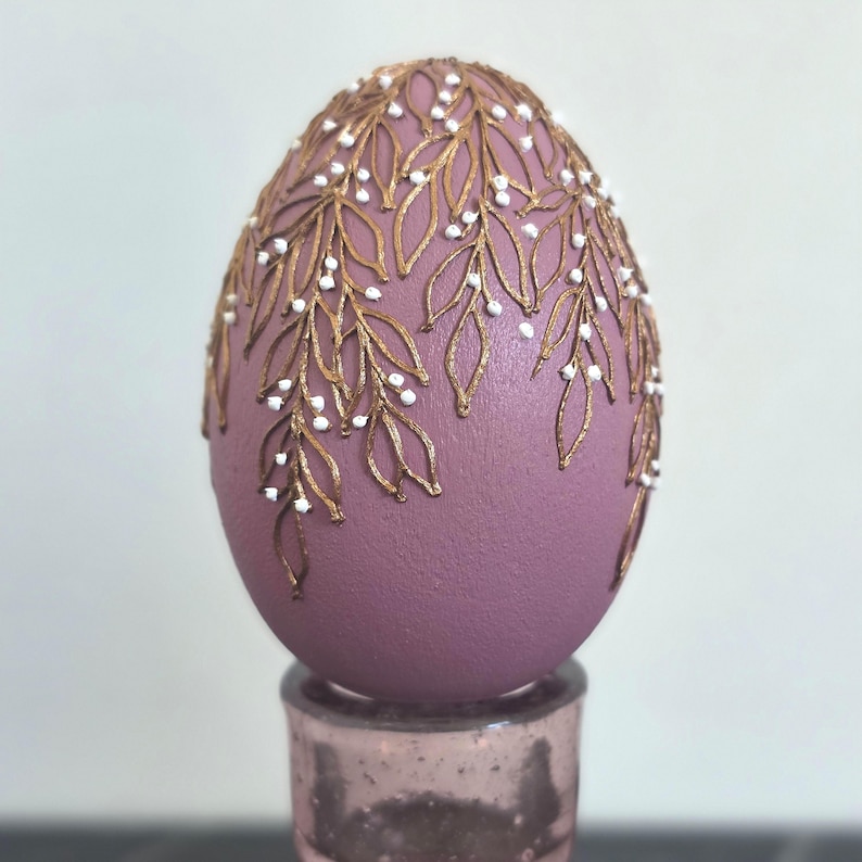 Spring home decor egg set in pink tones, Hand painted floral eggs, Artisan table accent