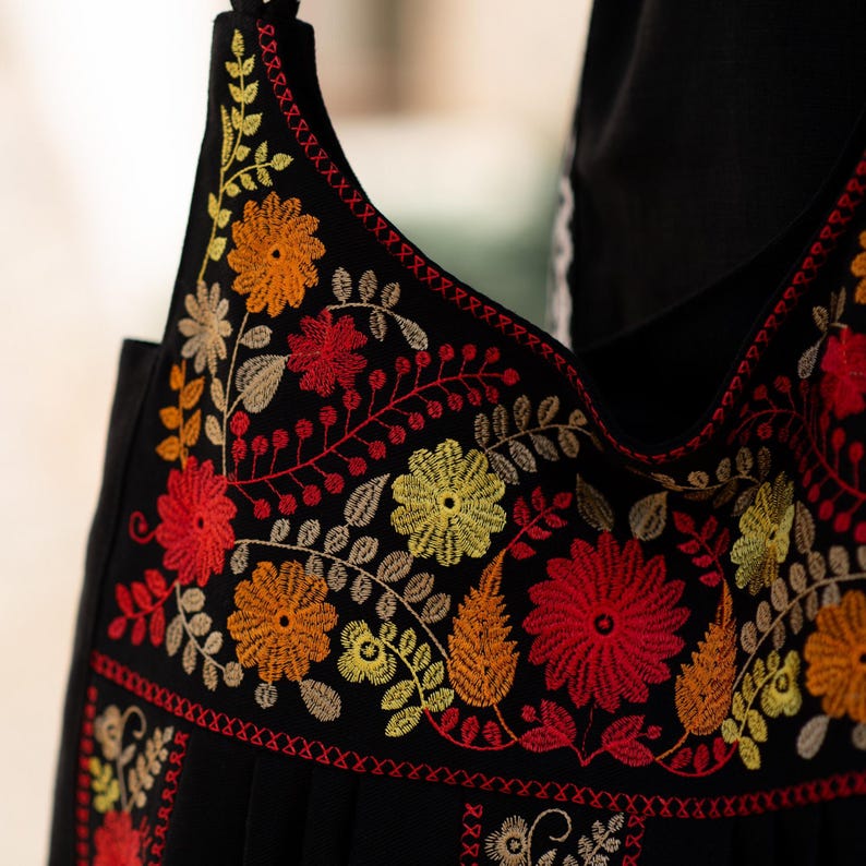 Boho embroidered shoulder bag