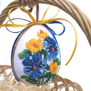 egg ornaments with colorful floral designs