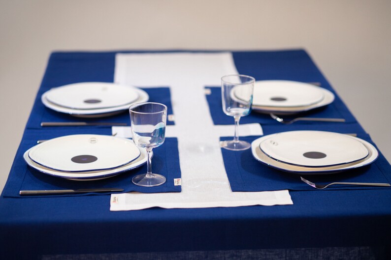 Elegant linen table runner for dining table