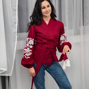 Women’s peasant linen top