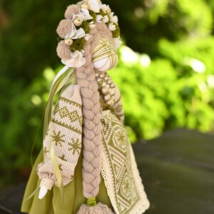 Handmade Motanka doll in traditional style, Rustic slavic folk decor, Unique artisan gift for home or cultural display image 4