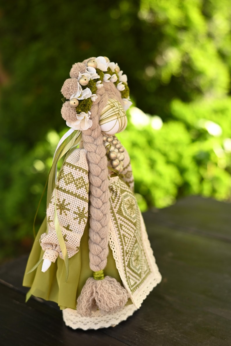 Handmade Motanka doll in traditional style, Rustic slavic folk decor, Unique artisan gift for home or cultural display image 4