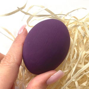 Royal violet Easter egg, Hand painted purple egg, Decorative pysanky style egg, Minimalist Easter decor, Spring ornament gift