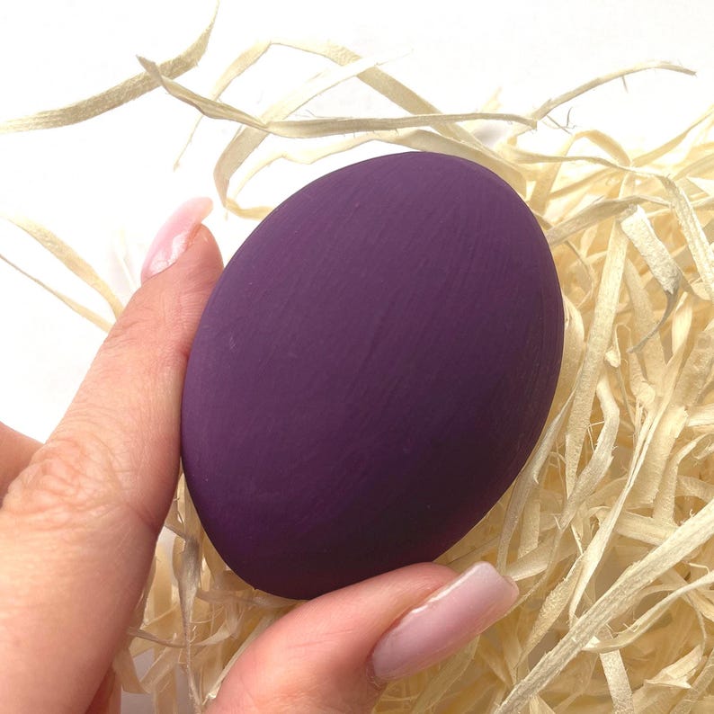 Royal violet Easter egg, Hand painted purple egg, Decorative pysanky style egg, Minimalist Easter decor, Spring ornament gift