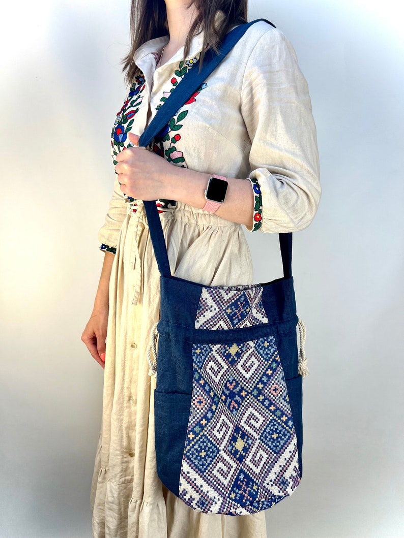 Ethnic-Inspired Backpack with Adjustable Straps
