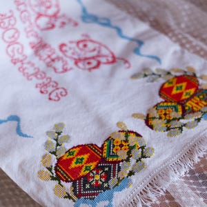 Ukrainian Pysanky hand embroidered basket cover
