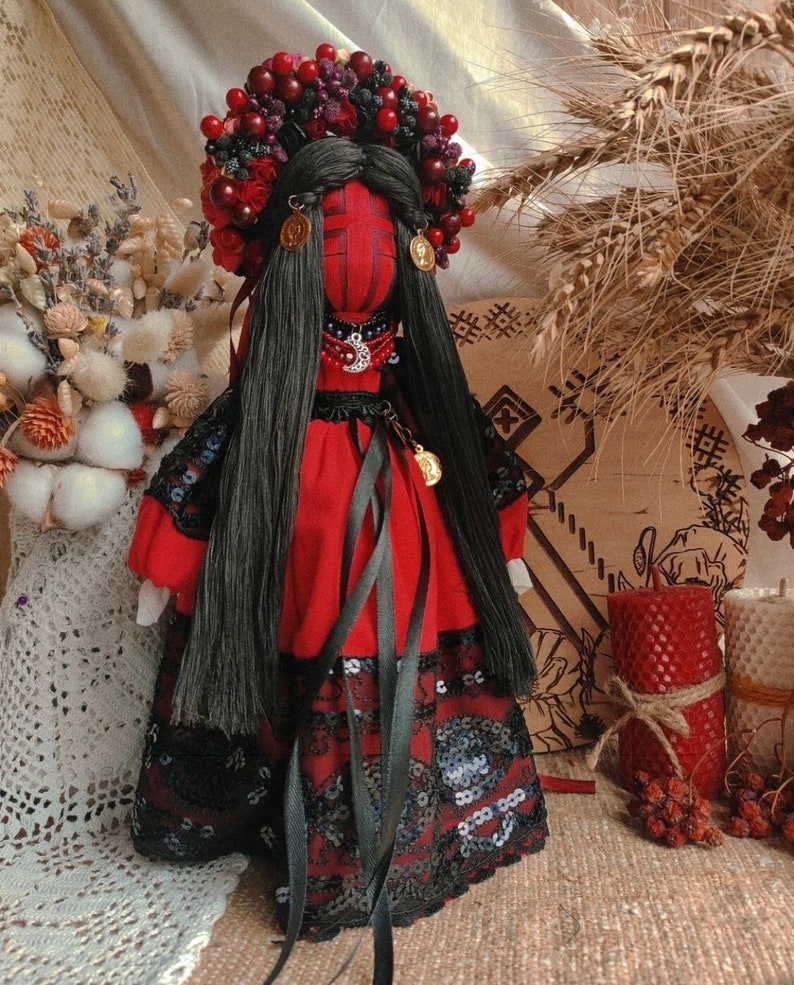 Ukrainian Motanka doll, Easter doll with candles and Easter basket, Collectible doll art, Easter gift for women, Unique decorative gift bild 7