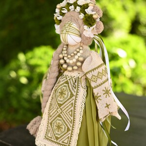 Handmade Motanka doll in traditional style, Rustic slavic folk decor, Unique artisan gift for home or cultural display image 8