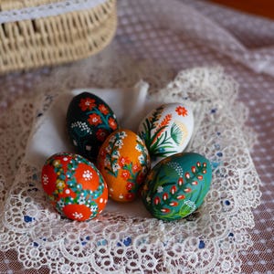 Hand-painted wooden Easter eggs